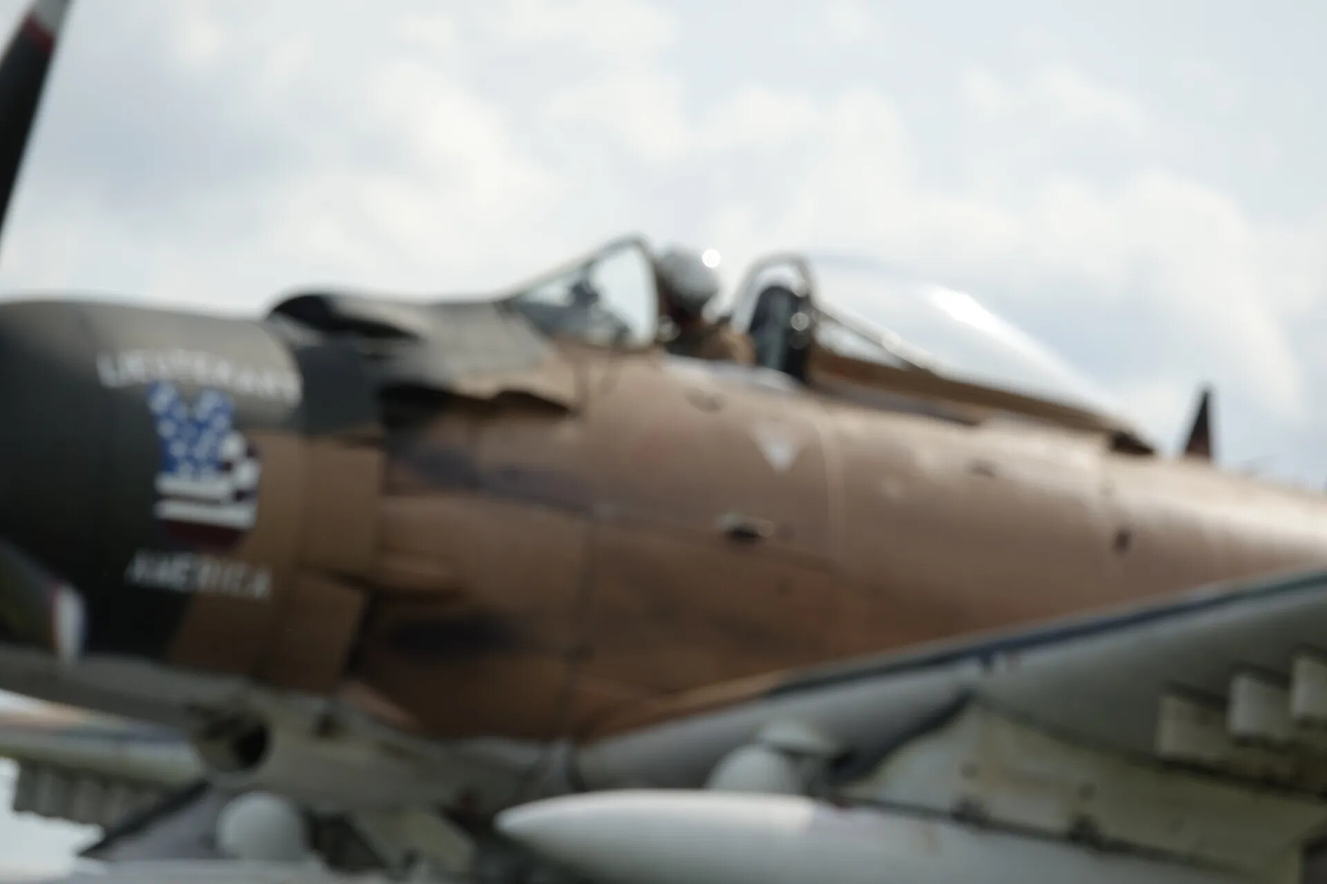 Blurred Close-Up of A-1 Skyraider Nose Art "Lieutenant... America"