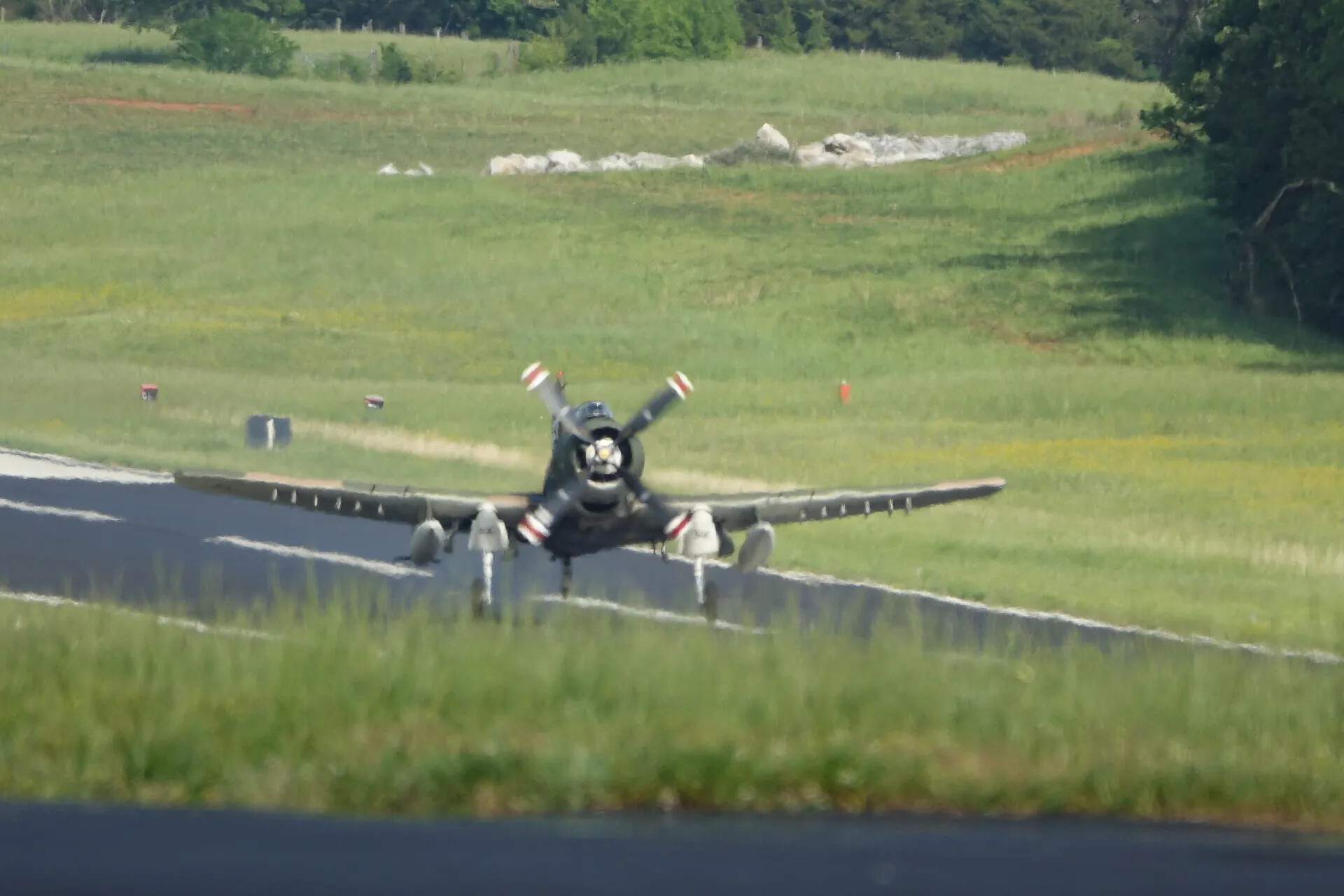 A-1 Skyraider on Takeoff/Landing Roll, May 2019 Fly-In Event