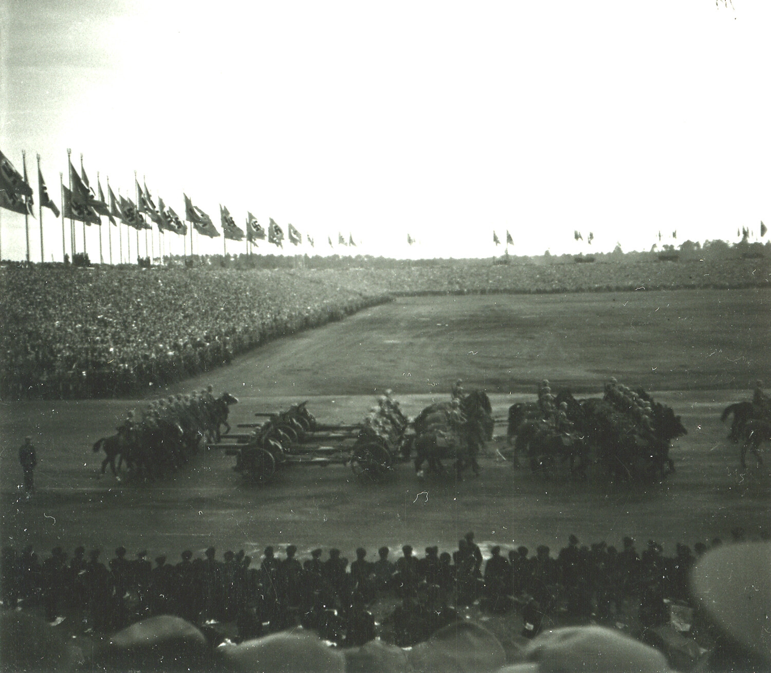 Horse-Drawn Artillery Parade at Nazi Party Rally Grounds, Nuremberg, Germany (Pre-WWII)