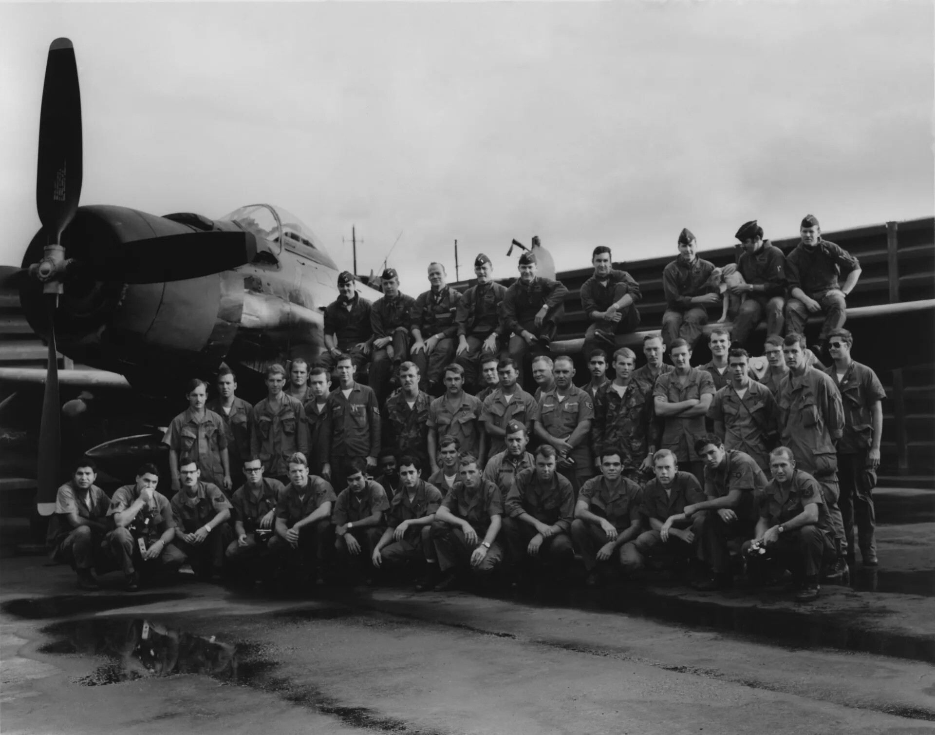 U.S. Air Force A-1 Skyraider Squadron Group Portrait, Vietnam War Era — Gary Hawes Collection