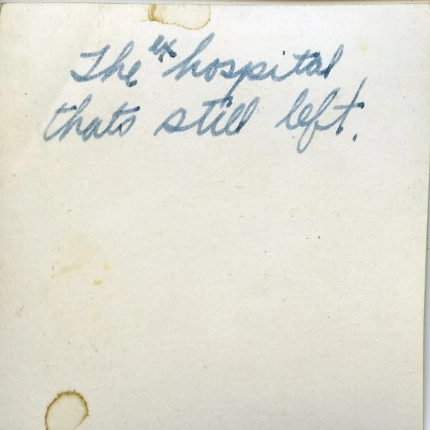 Verso Caption: 'The 4th Hospital That's Still Left' — Hiroshima Photo Album