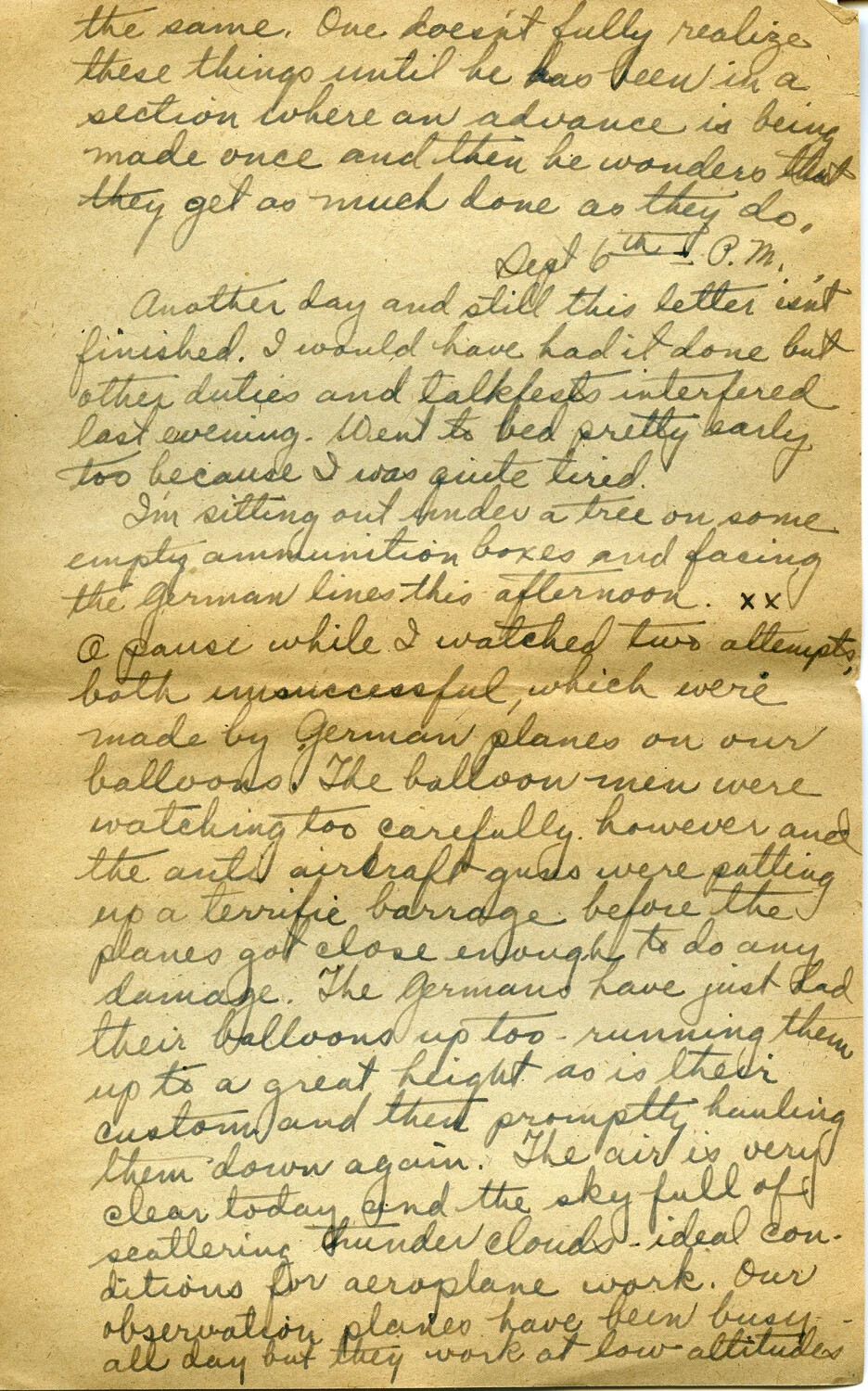 Handwritten WWI Letter, Pvt. Willis W. Wagener to His Son, 'Sept 6th' (Page N)