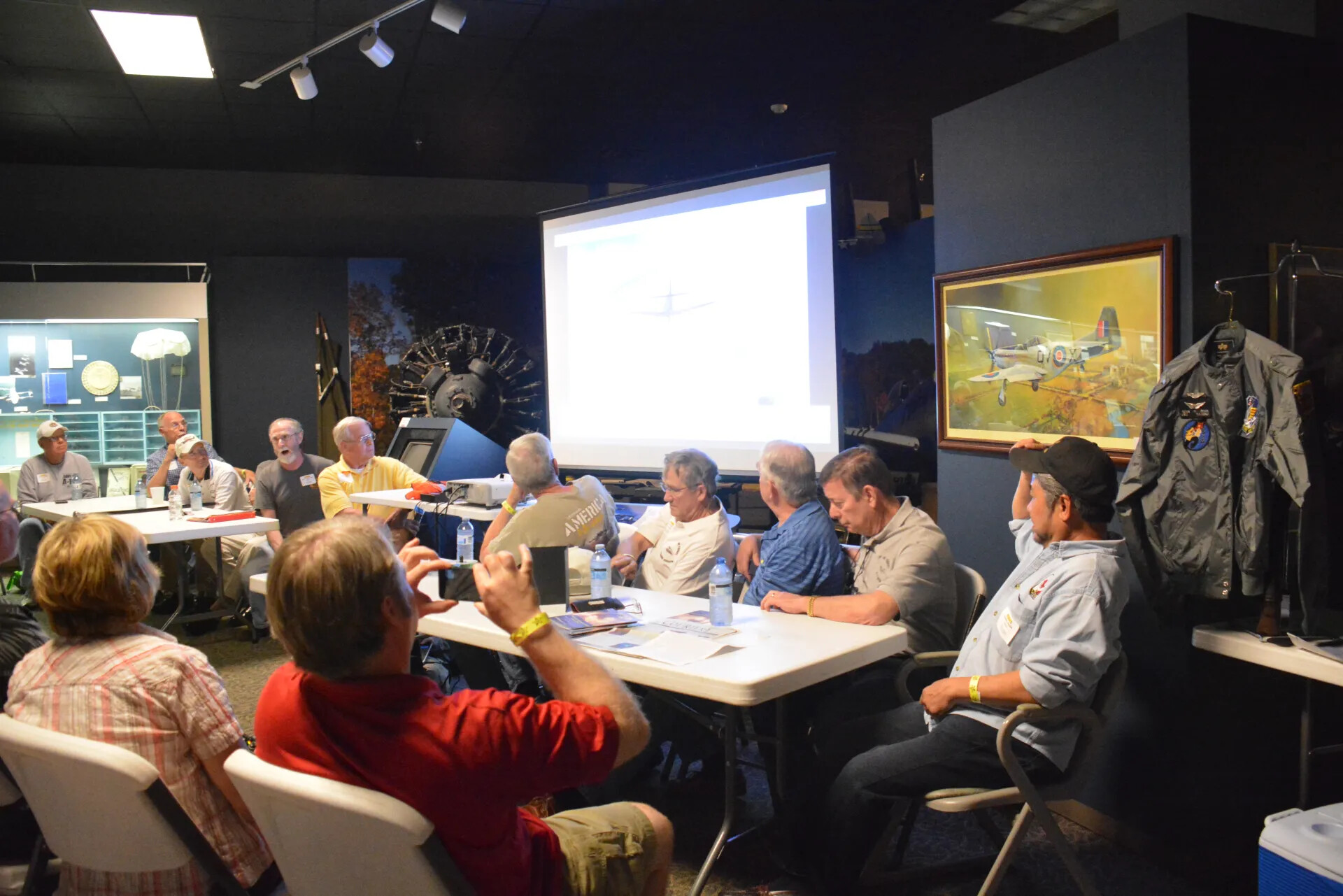 Panel Table Discussion with Projected Aircraft Silhouette, Tennessee Museum of Aviation