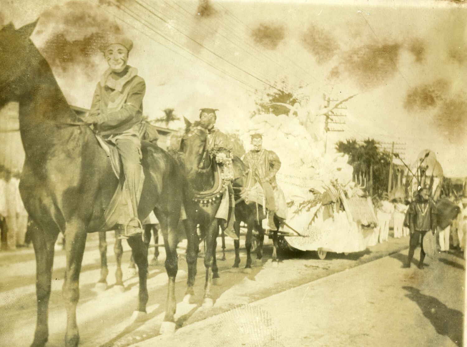 Costumed Parade Riders and Decorated Float, Philippines, Early 1900s