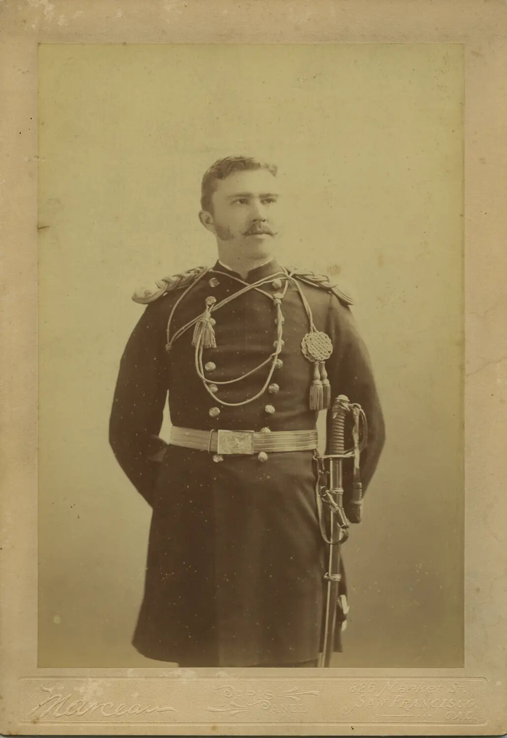 Cabinet Card Portrait of Lt. Col. George M. Terrill, National Guard of California, Theo. C. Marceau Studio, San Francisco, circa 1888-1898