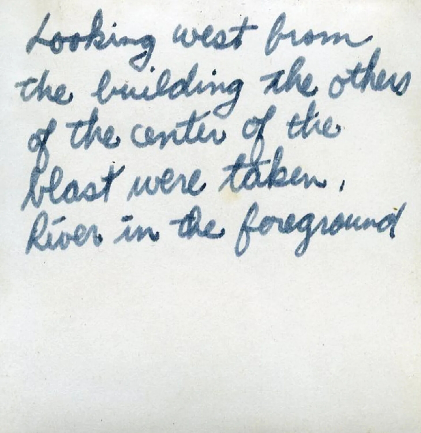 Verso Caption: 'Looking West From the Building... Center of the Blast' — Hiroshima Photo Album