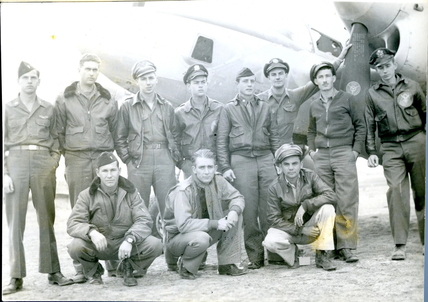 USAAF Bomber Crew Portrait Before Aircraft, CBI Theater, WWII