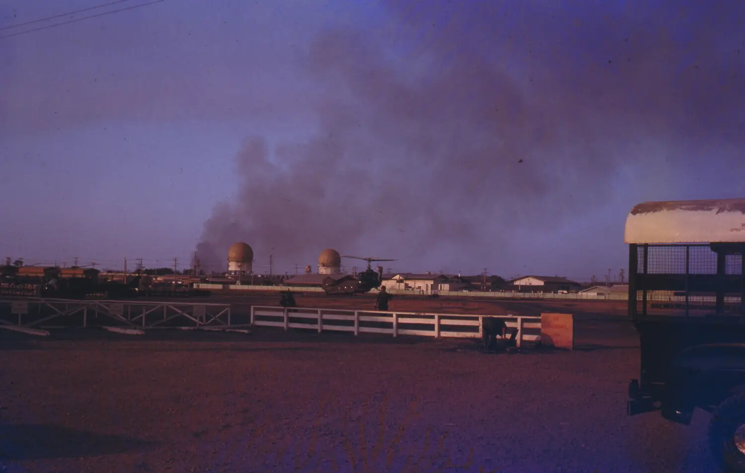 Radar Installation Under Smoke During the 1968 Tet Offensive, South Vietnam