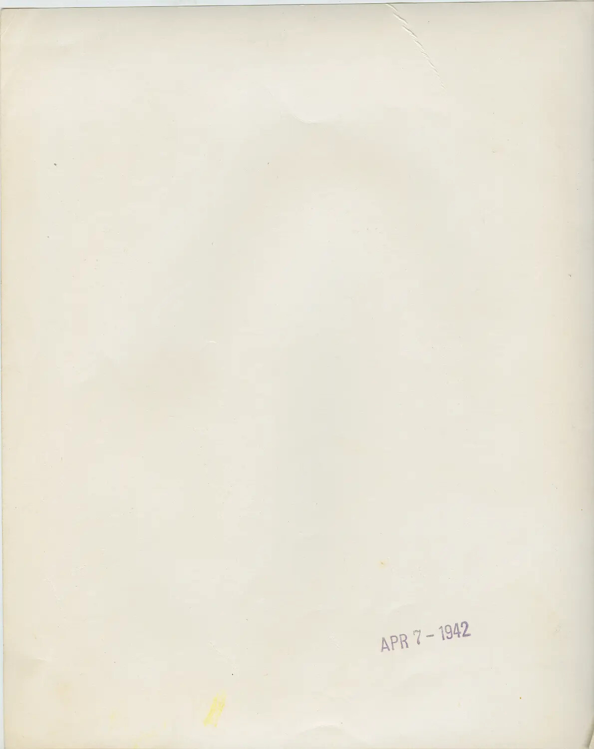 Verso of WWII Press Photograph - Date Stamp Only, April 1942