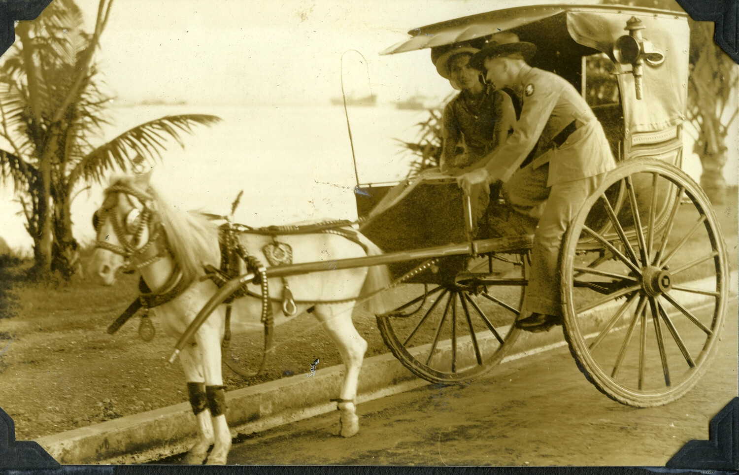 Calesa Carriage on Manila Bay Waterfront Boulevard, Philippines, c. 1920s-1930s