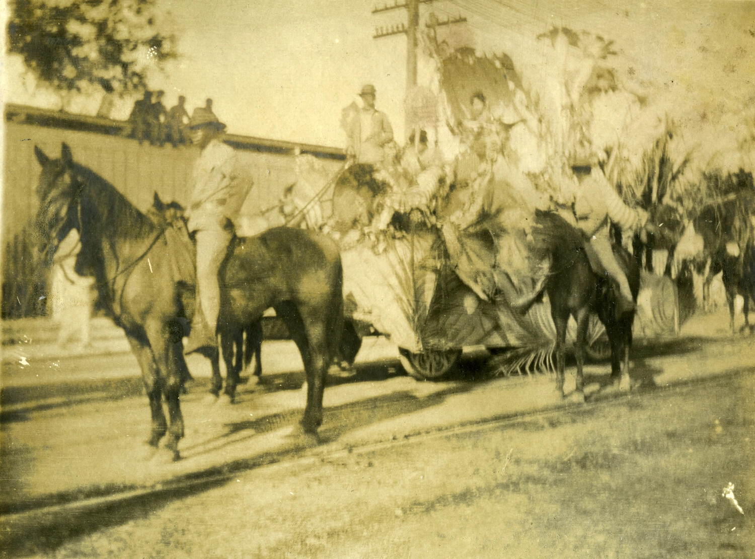 Parade Float Escorted by Mounted Riders, Philippines, Early 1900s (Carl Stone Album)