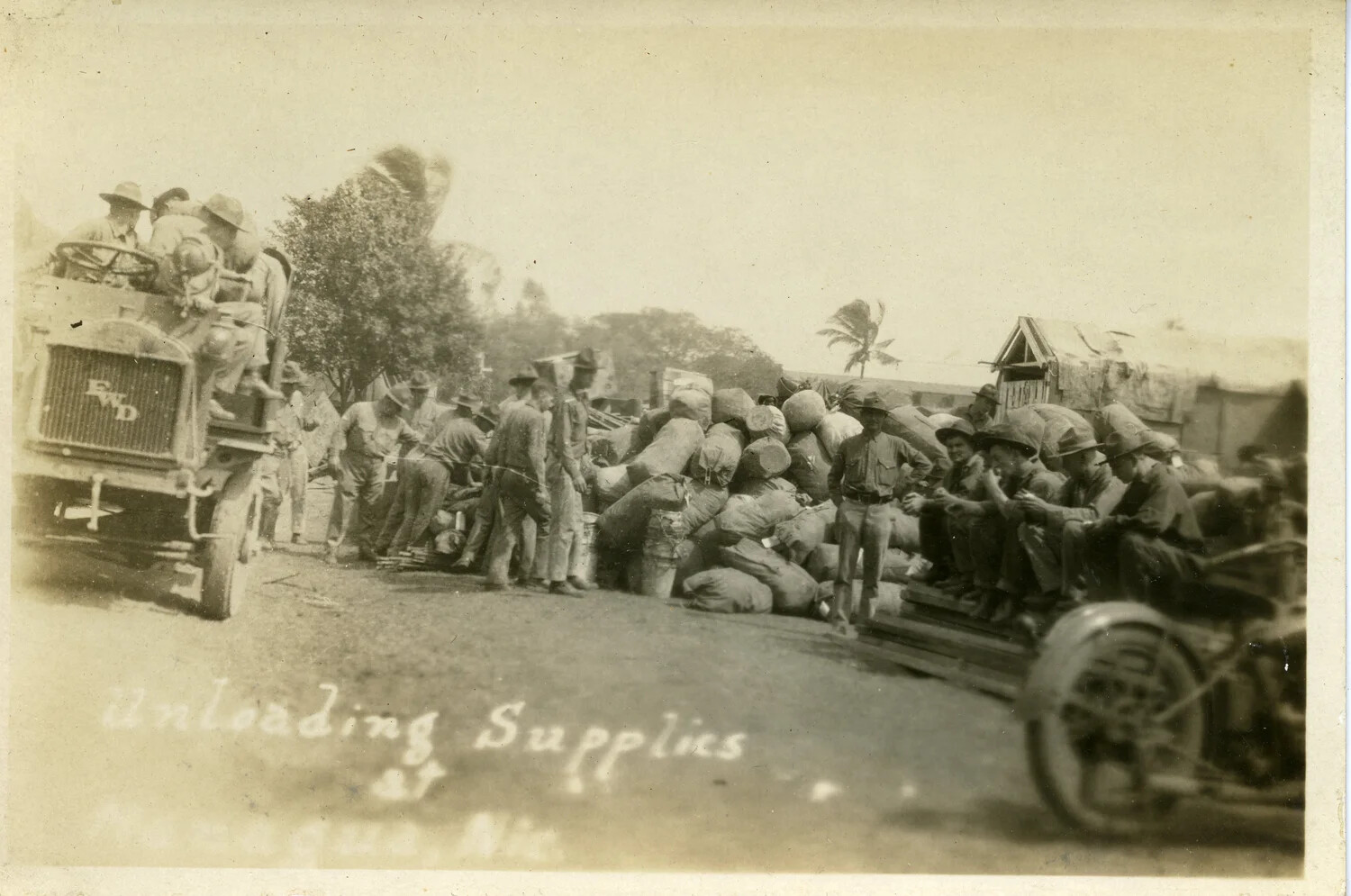 U.S. Marines Unloading Supplies from F.W.D. Truck, Nicaragua
