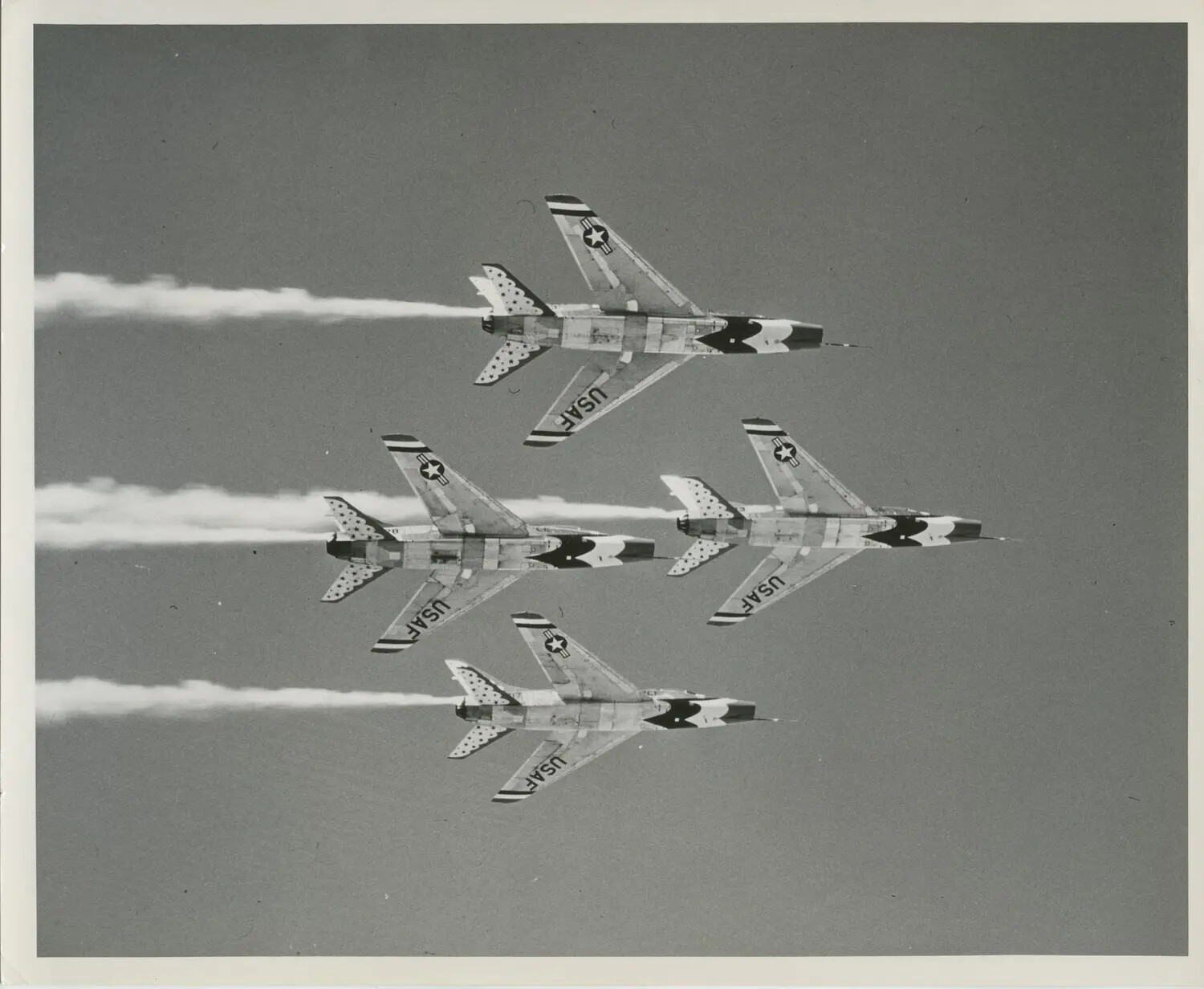 Classic Thunderbirds Diamond Formation, F-100 Super Sabres with Smoke Trails