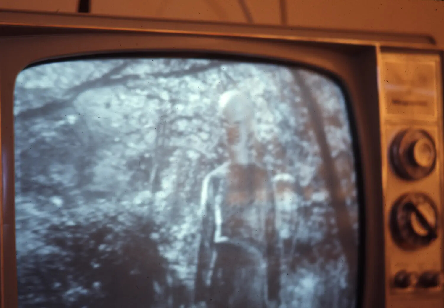 Close-Up of Shipboard Television Receiver Displaying Broadcast, Vietnam War Era