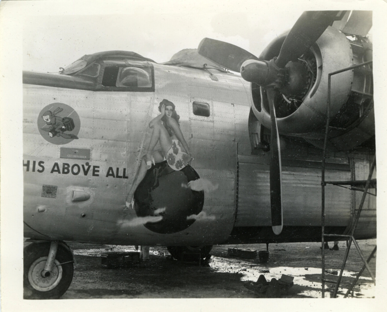 Nose Art "This Above All" on a U.S. Army Air Forces Heavy Bomber, World War II