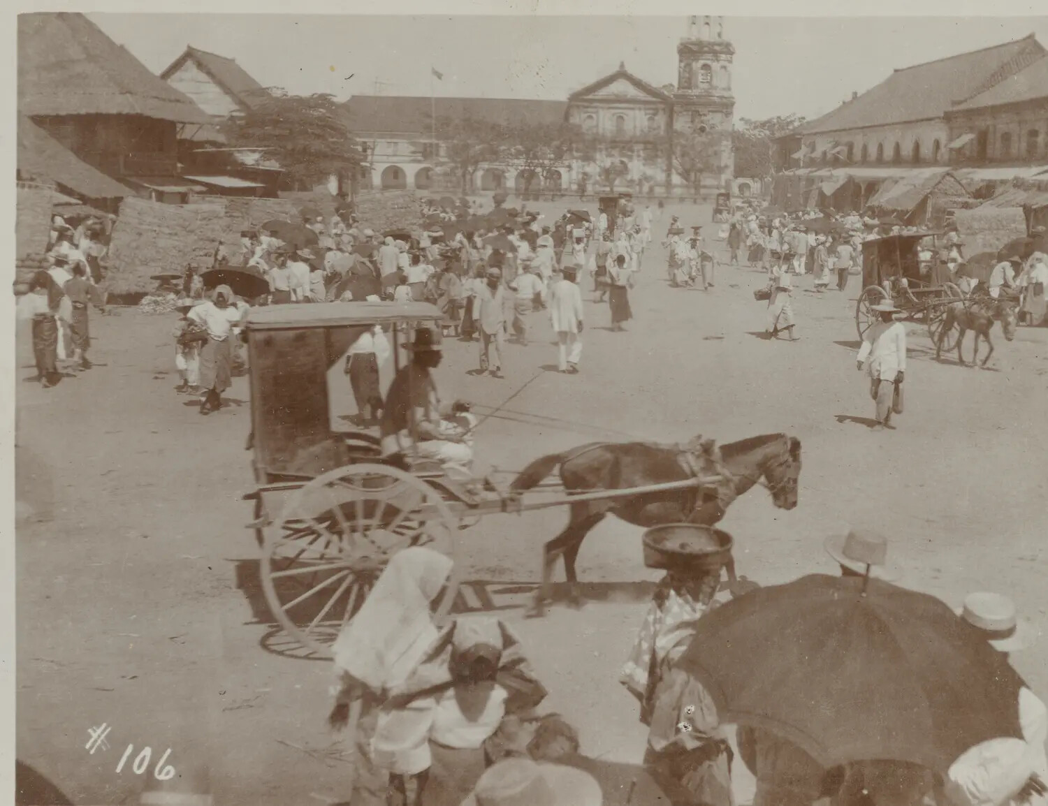 Market Day in a Philippine Town Plaza, c. 1890s