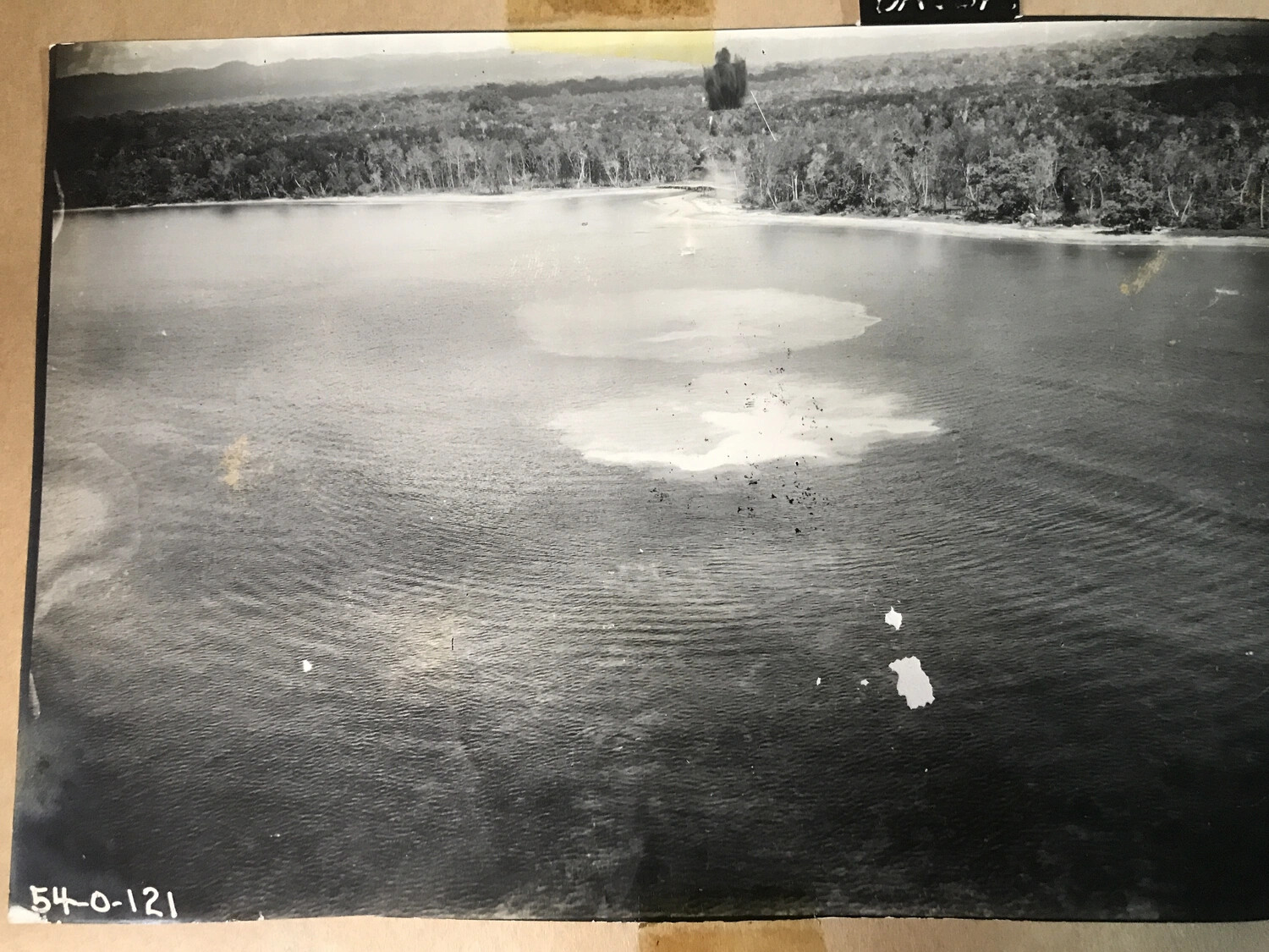 Annotated Aerial Strike Photograph, River Mouth Target, Photo Reference '54-0-121'