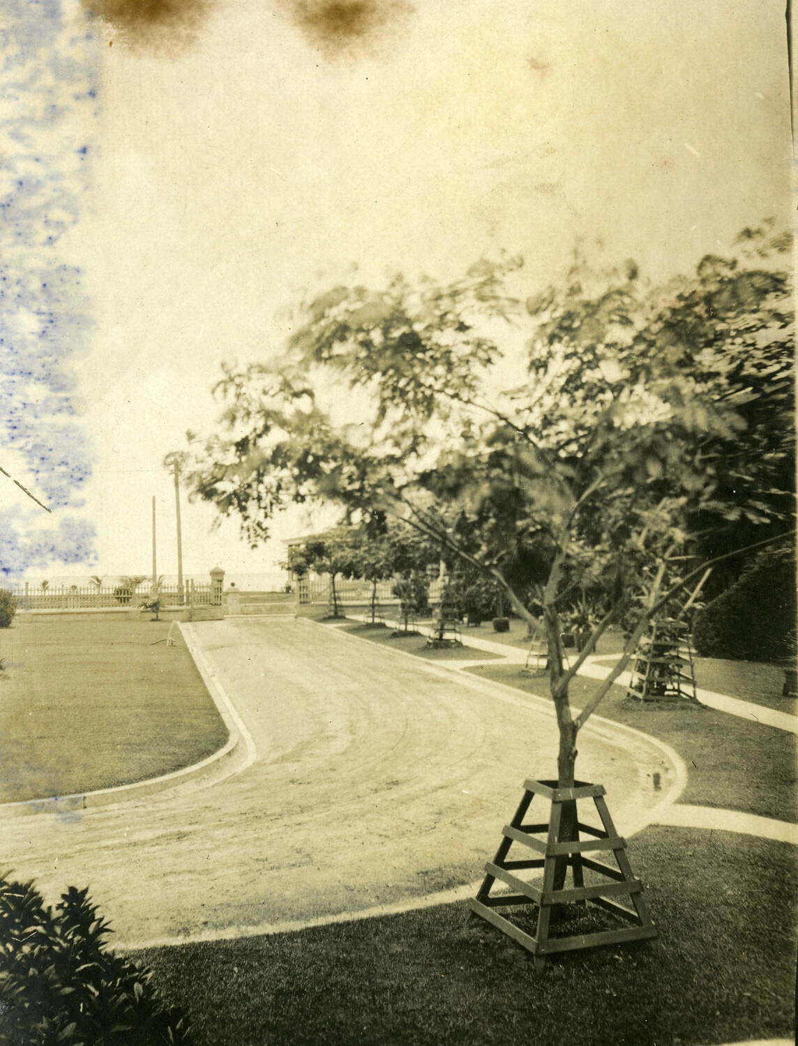 Landscaped Driveway and Garden Grounds, Philippines, Early 1900s — Stone Album