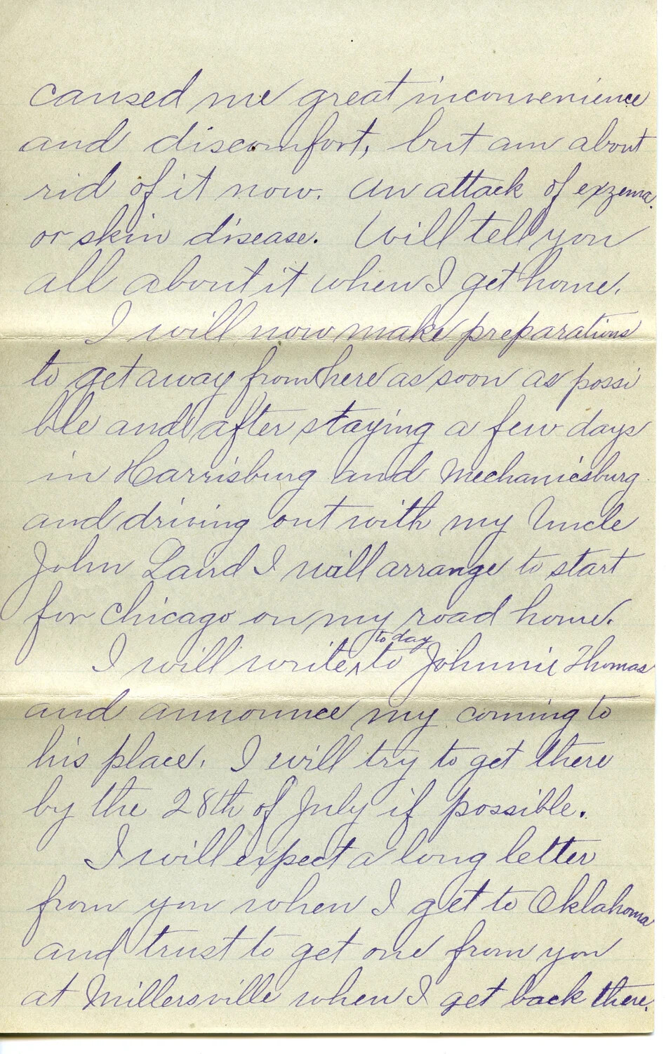 Handwritten Family Letter, J.A. Wagener, July 16 1903 (Page)