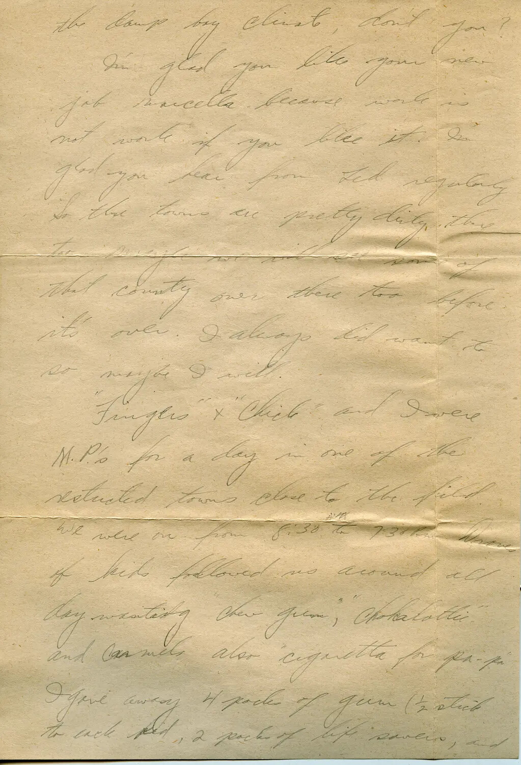 Handwritten Personal Letter, WWII B-24 Liberator Airman's Correspondence, 1944
