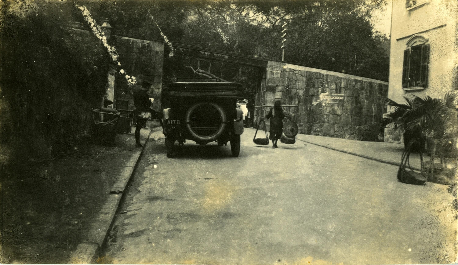 Touring Car and Street Scene, South China (Hong Kong Region), Early 20th Century