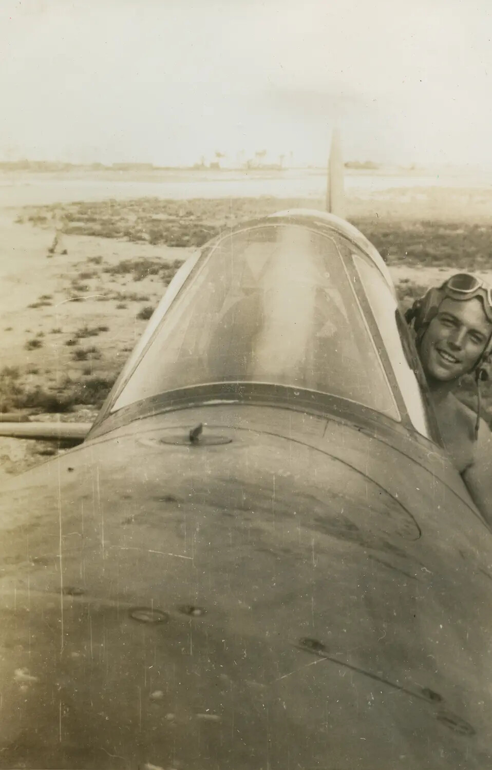 Pilot in Cockpit of Single-Engine Trainer Aircraft - McAleer WWII Collection