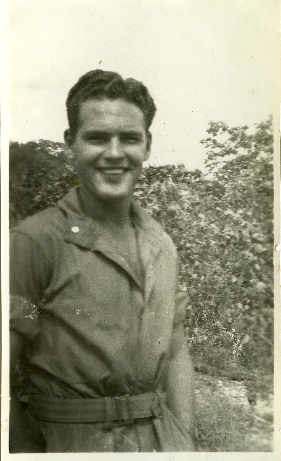 Portrait of a Smiling American Serviceman, Pacific Theater, WWII Era