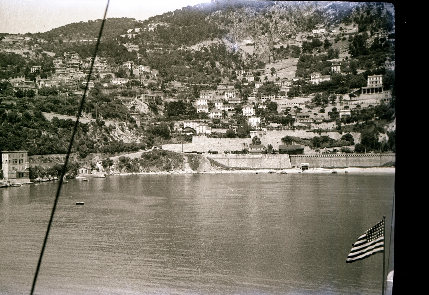 U.S. Navy Vessel View of a Mediterranean Harbor Town, Interwar Period (c. 1930s)