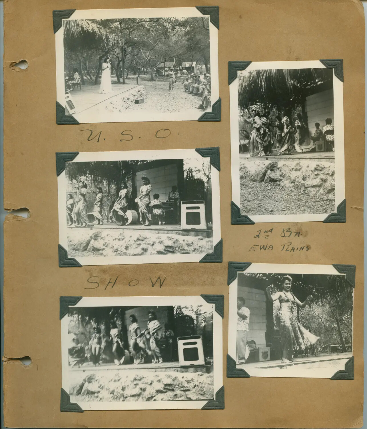 USO Show Performance, 2nd Battalion, Ewa Plains, Oahu, Hawaii, World War II Era