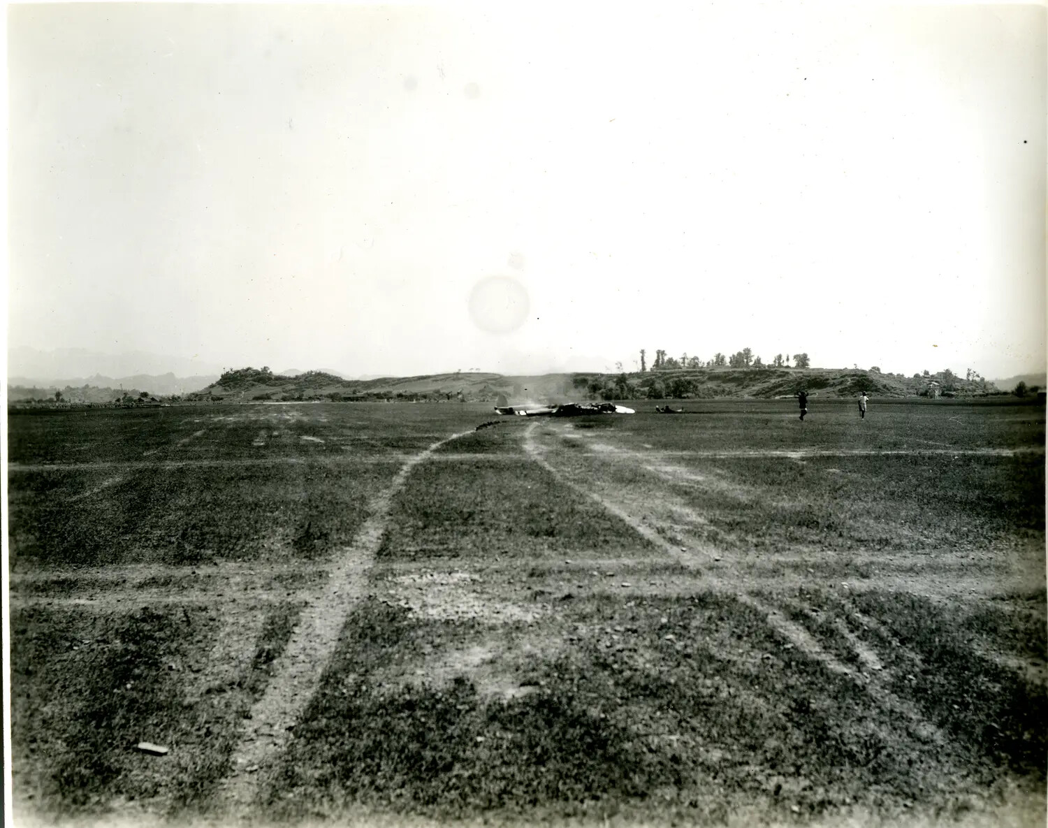 Crashed/Destroyed Aircraft Wreckage on Airfield, China-Burma-India Theater, WWII