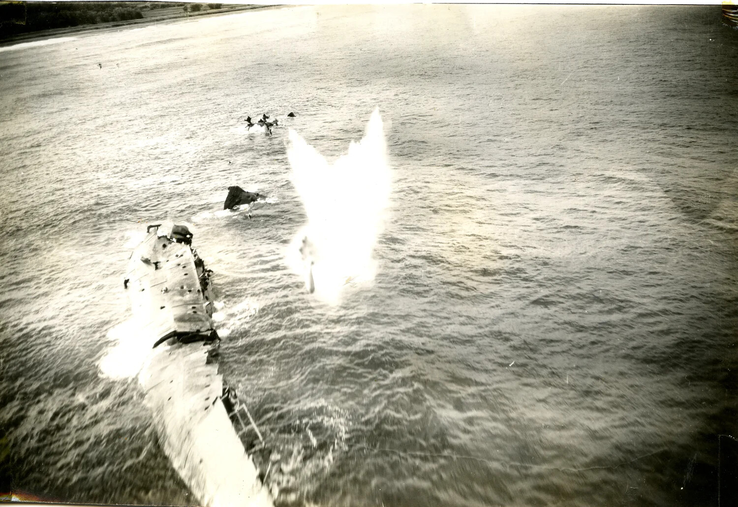 Anti-Shipping Strike Photograph, Vessel Under Attack Near Coastline