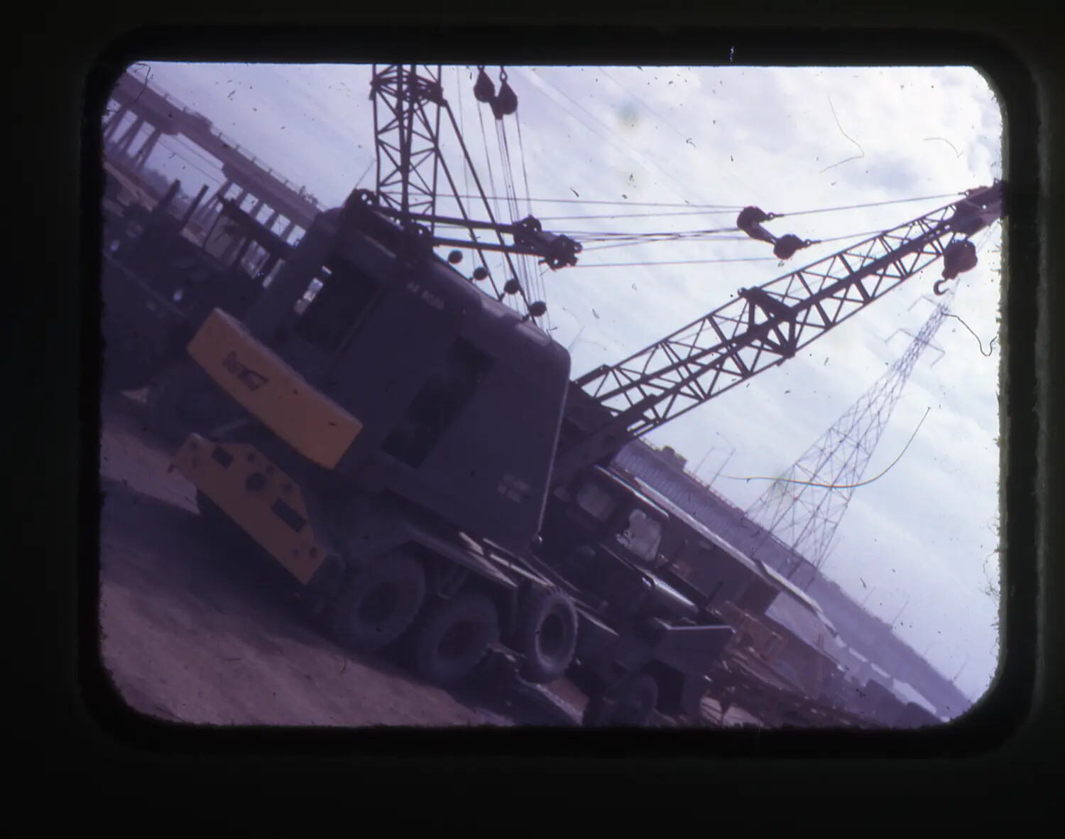 Military Mobile Crane at Construction Site, Vietnam