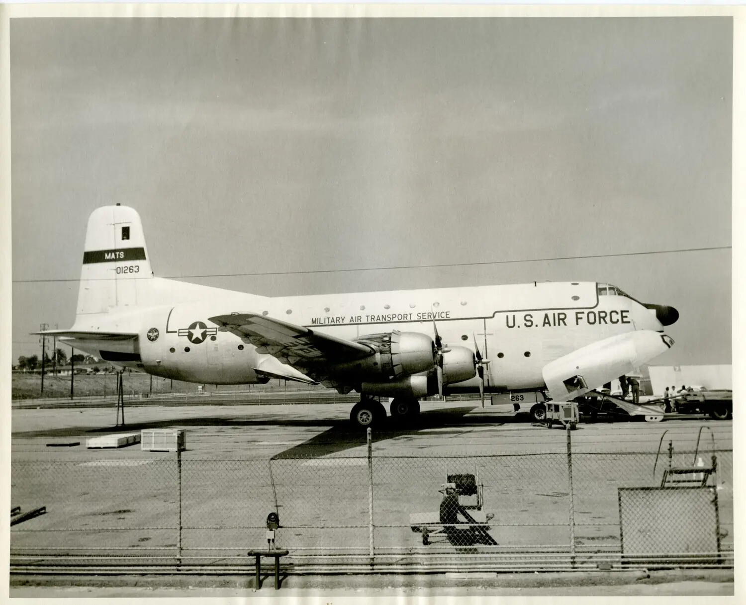 Douglas C-124 Globemaster II, Military Air Transport Service, Tail No. 01263, on Airfield Ramp