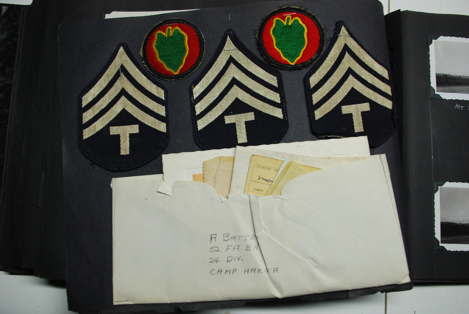 24th Infantry Division Insignia and Correspondence Envelope, U.S. Army, Occupied Japan