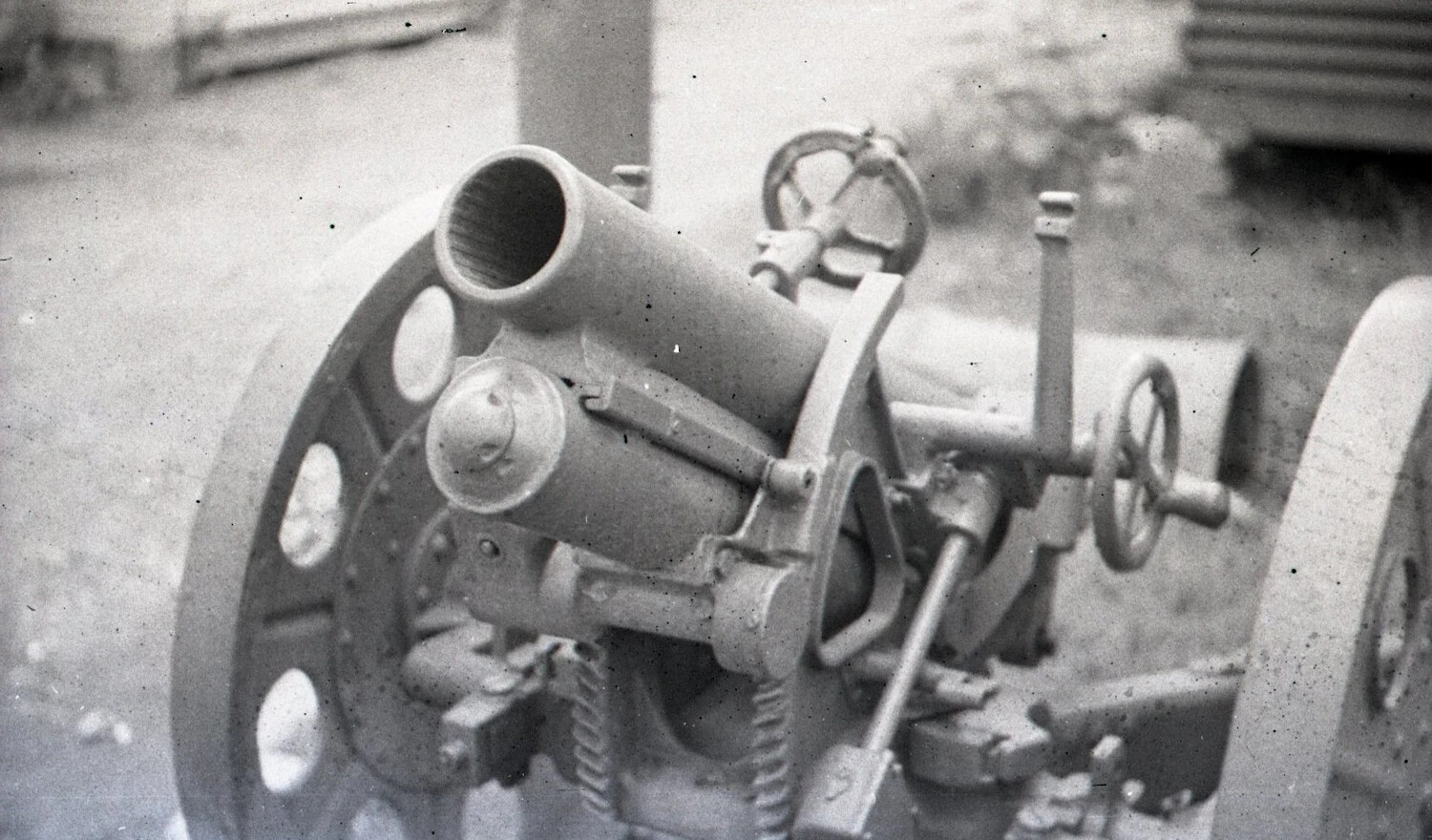 Close-Up of Captured Light Infantry Gun/Mortar, Luzon, Philippines, WWII