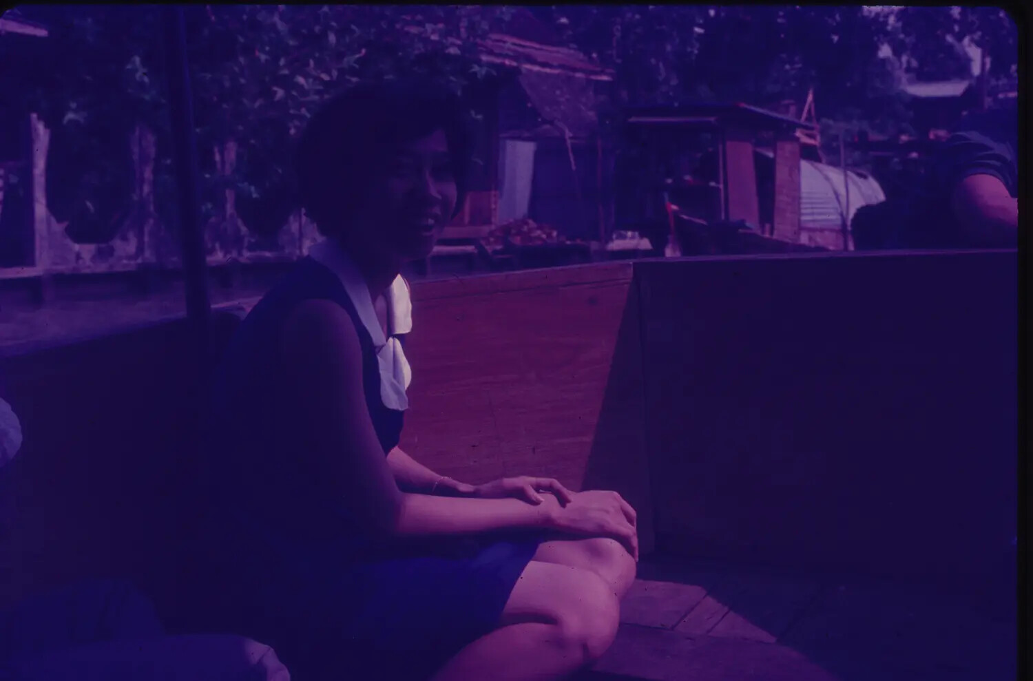 Vietnamese Woman Aboard River Boat, 1965 (Color-Shifted Slide)