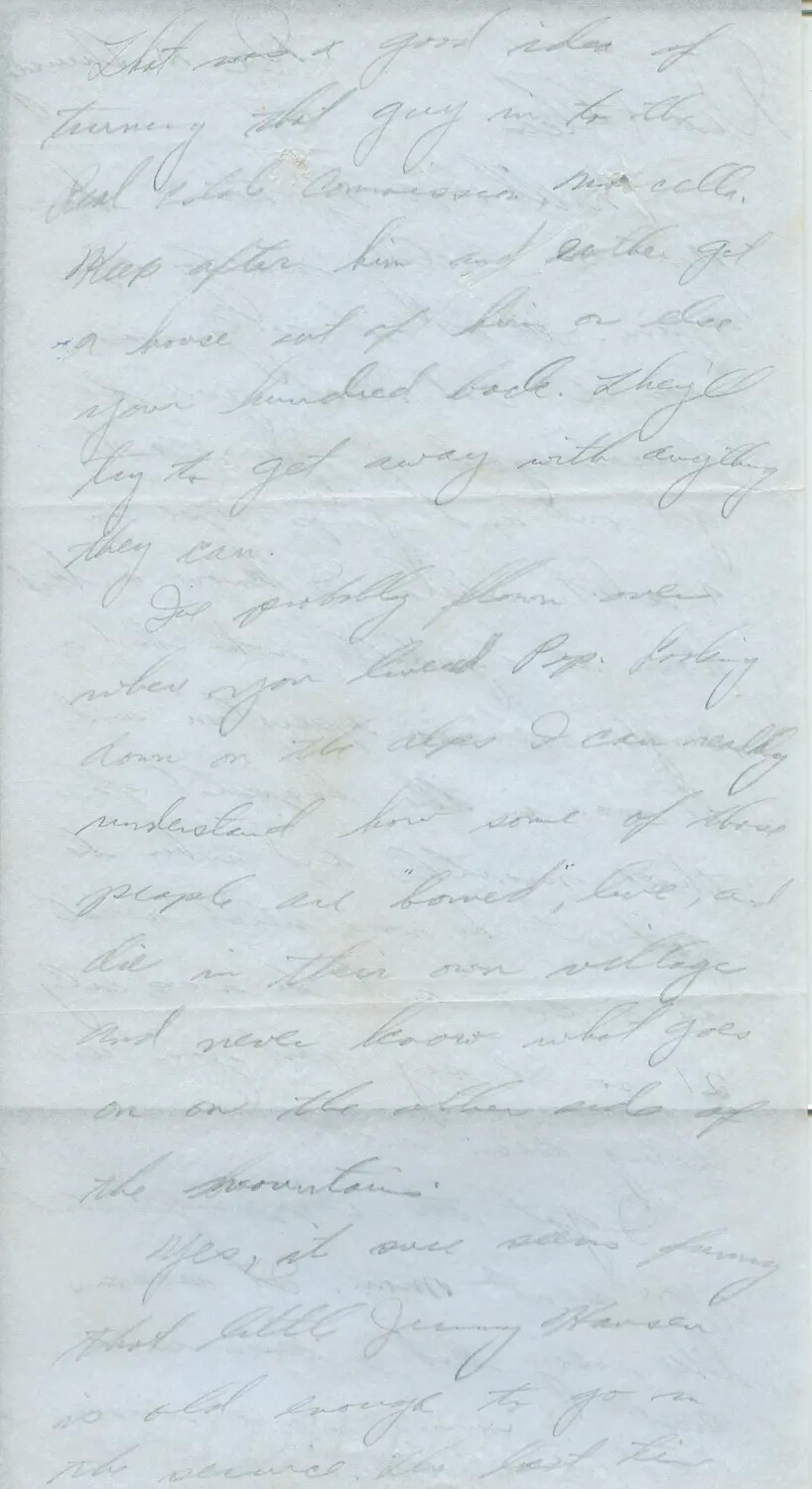 Handwritten Wartime Letter, 1944 - Margaroli B-24 Belly Gunner Collection