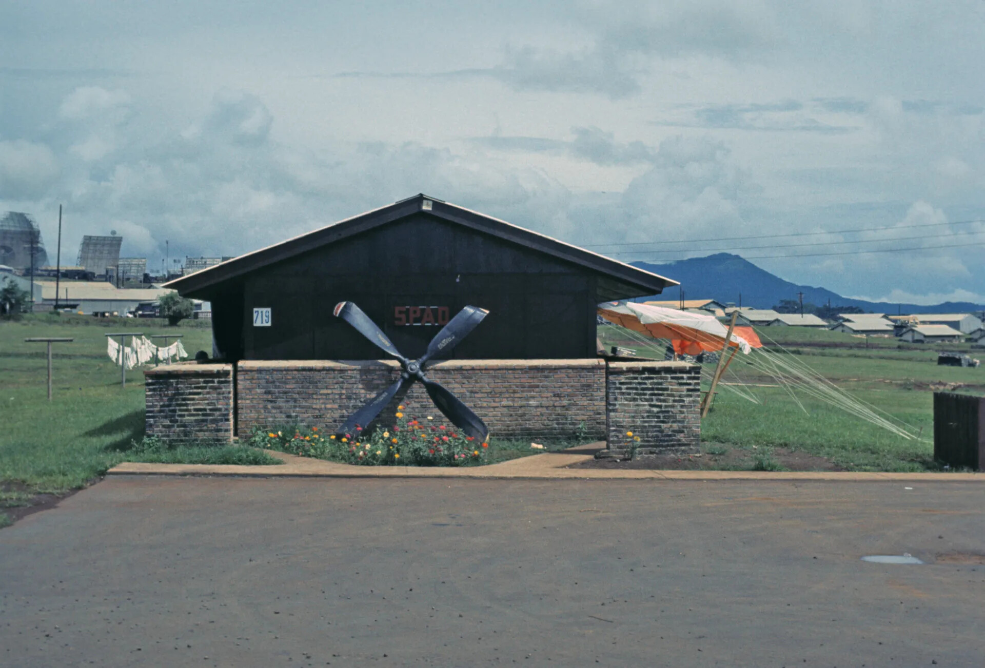 Squadron Building 719 with SPAD Propeller Display and A-1 Skyraider Unit Signage, 1969