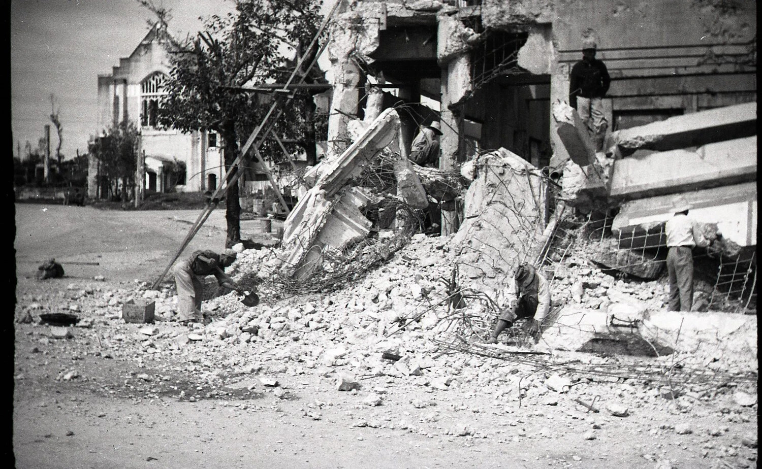 Rubble and Building Debris Following Combat Destruction, Luzon, Philippines, 1945