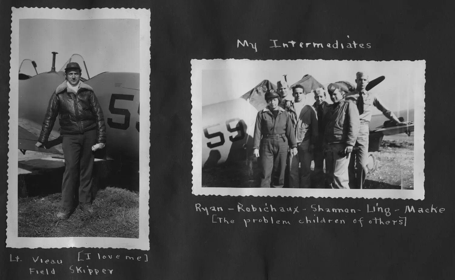 Naval Aviation Cadets and Field Skipper with N3N/N2S Primary Trainer, Fuselage No. 59
