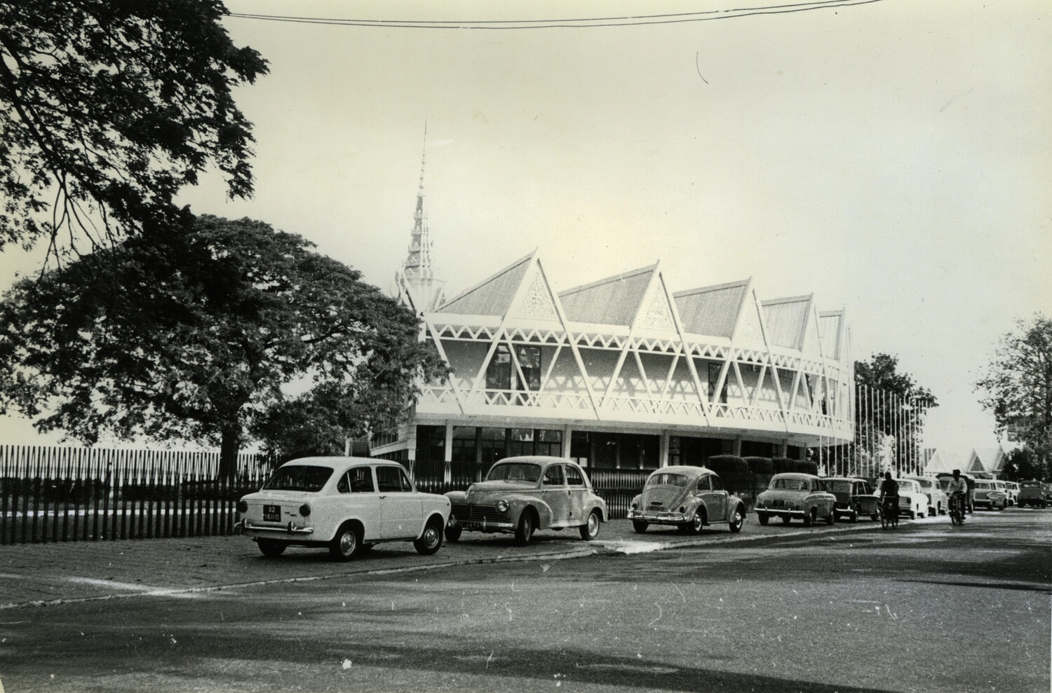 Street View of a Modernist Public Building, Phnom Penh, Cambodia, c. 1960s