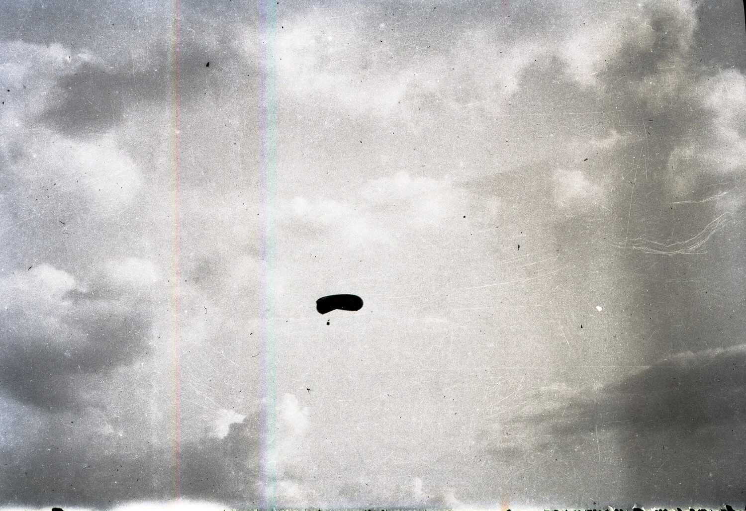 Distant Aerial Object Against Cloud Formation, WWI-Era France Negative