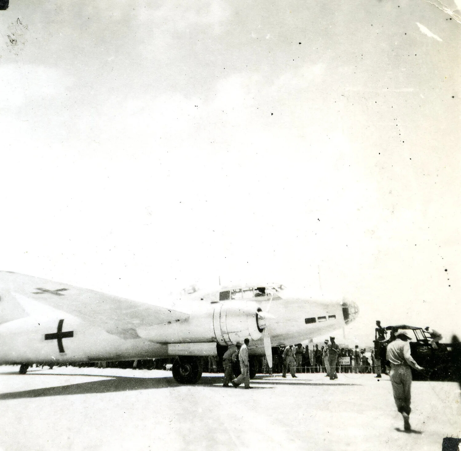 Japanese Mitsubishi G4M "Betty" Envoy Bomber, Front Three-Quarter View, Ie Shima, 19 August 1945