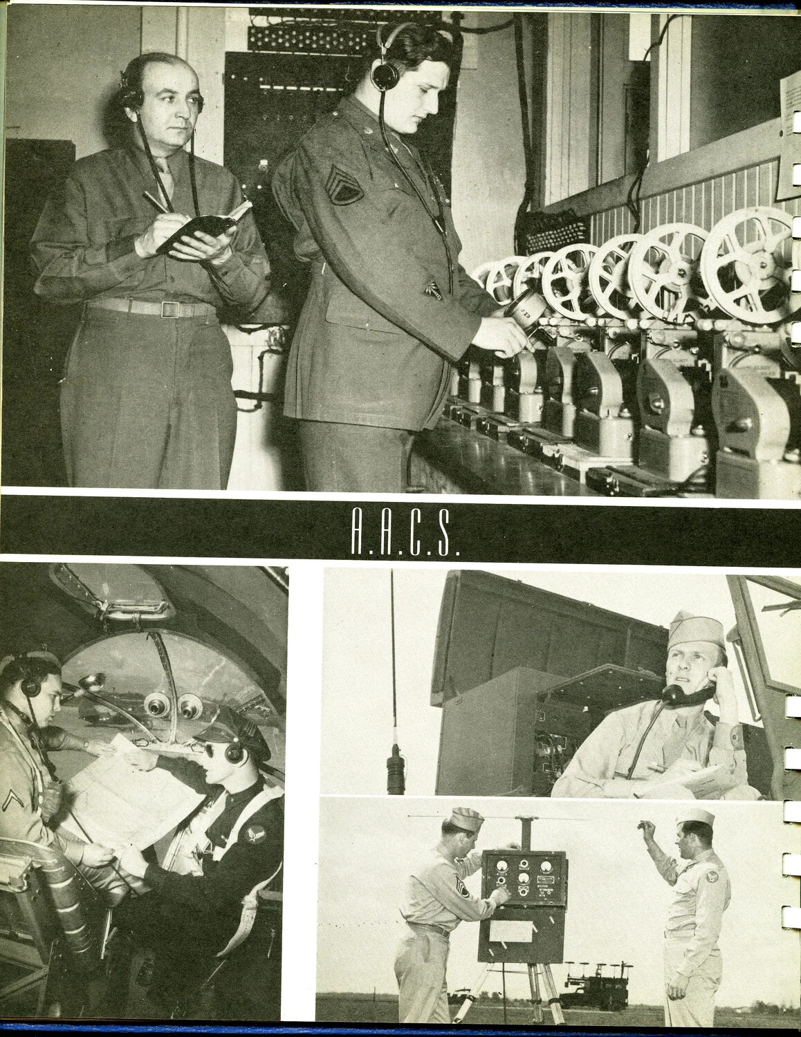 'A.A.C.S.' Composite Page — Teletype Relay, Aircrew Communications, and Field Radio Equipment, Scott Field