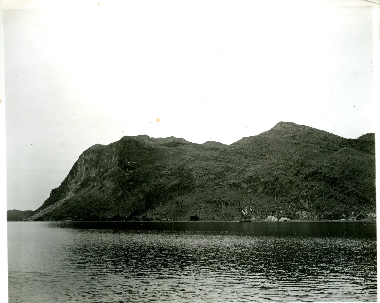 Coastal Cliffs and Village, China-Burma-India Theater