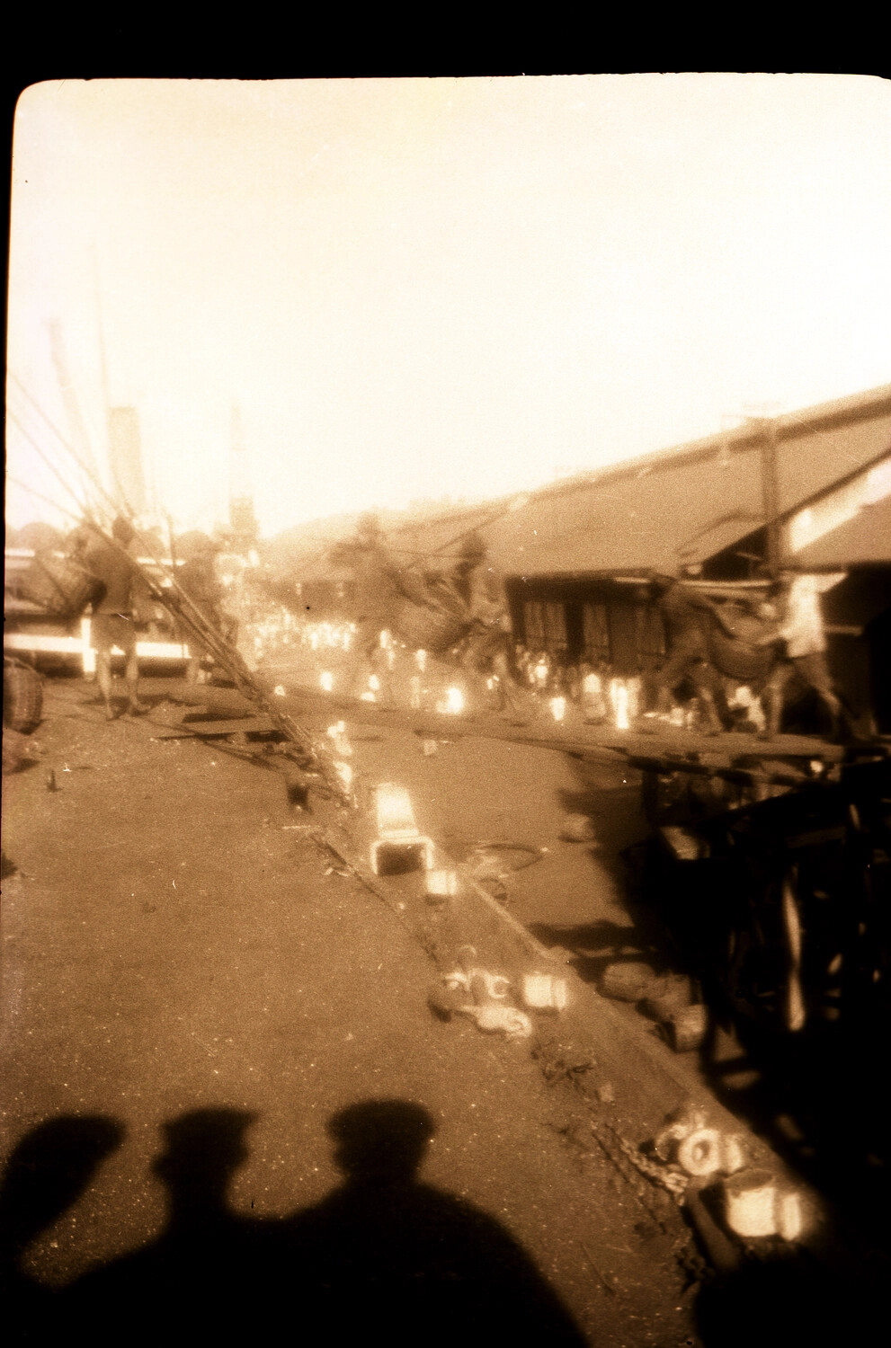 U.S. Navy Sailors' View of a Chinese Waterfront Street, Pre-WWII China