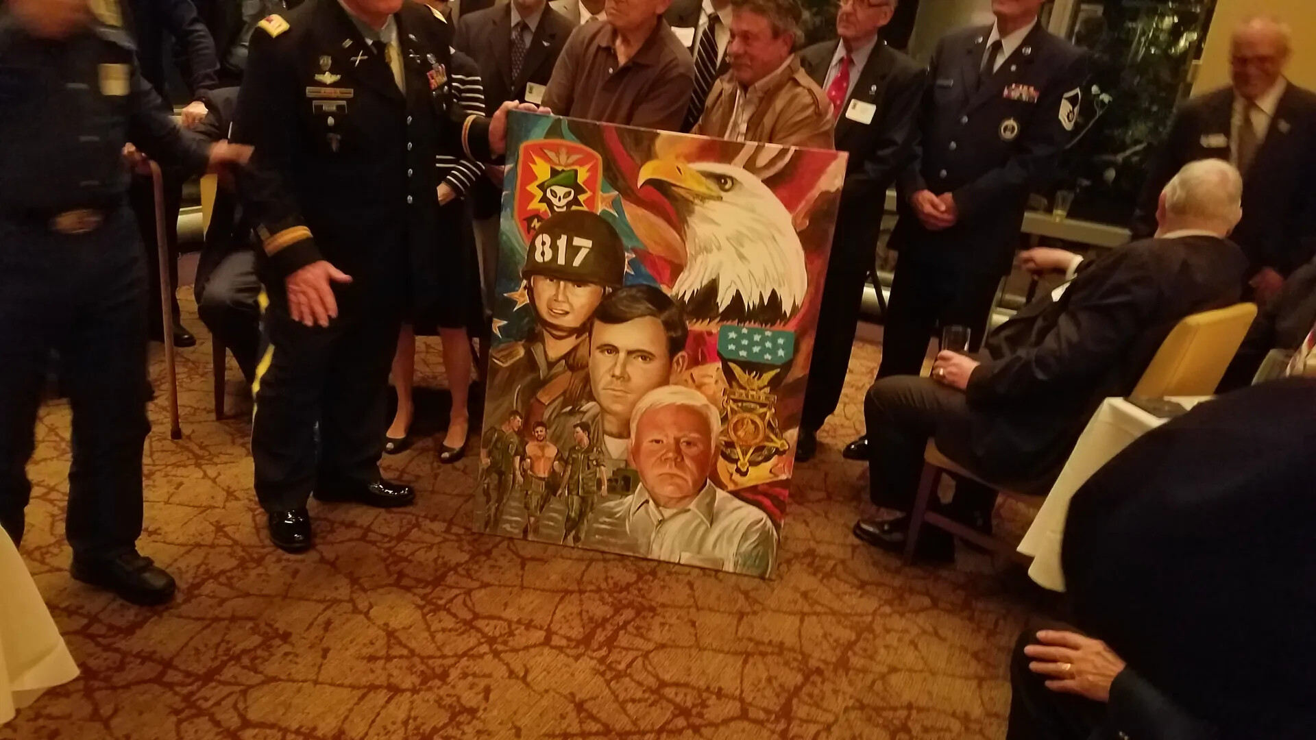 Commemorative Painting Honoring Operation Tailwind Veteran Displayed at Reunion Banquet, October 23, 2017