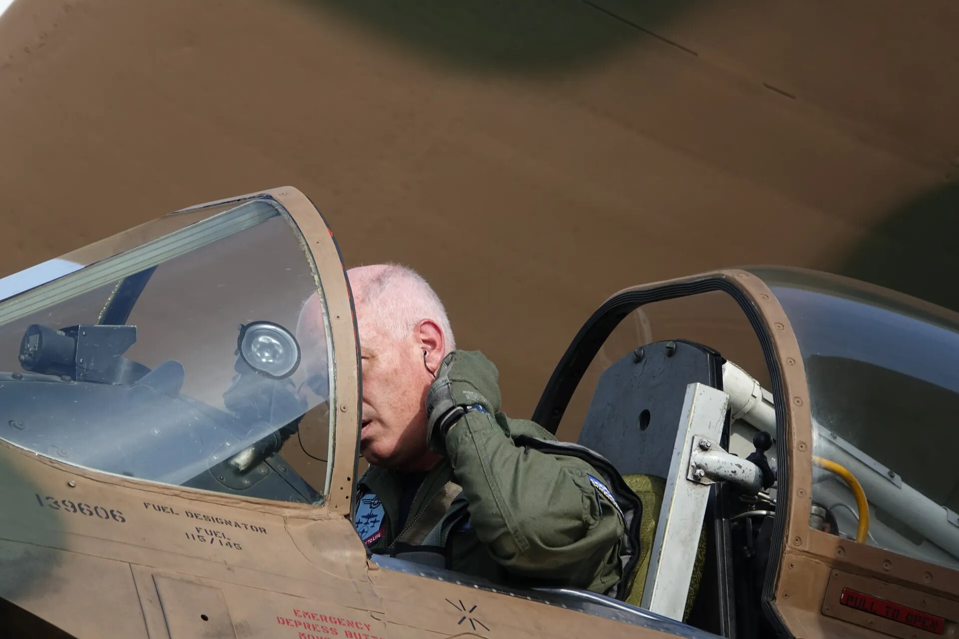 Veteran Pilot in A-1 Skyraider Cockpit, May 2019 Heritage Event