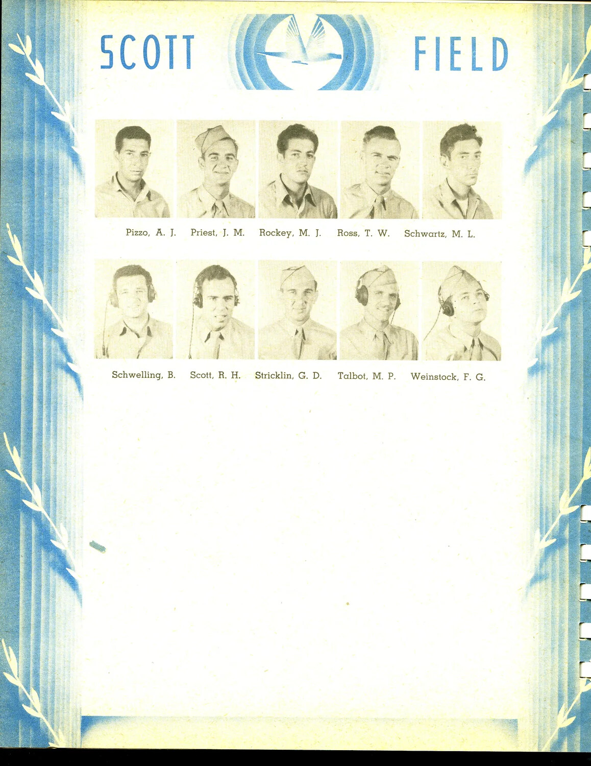 Scott Field Yearbook Page: Radio Training Class Composite Photographs, U.S. Army Air Forces