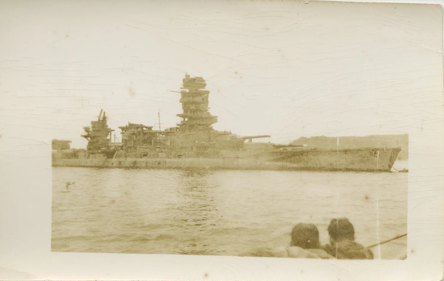 Japanese Battleship Nagato, Burned Out at Yokosuka Naval Base, 1945